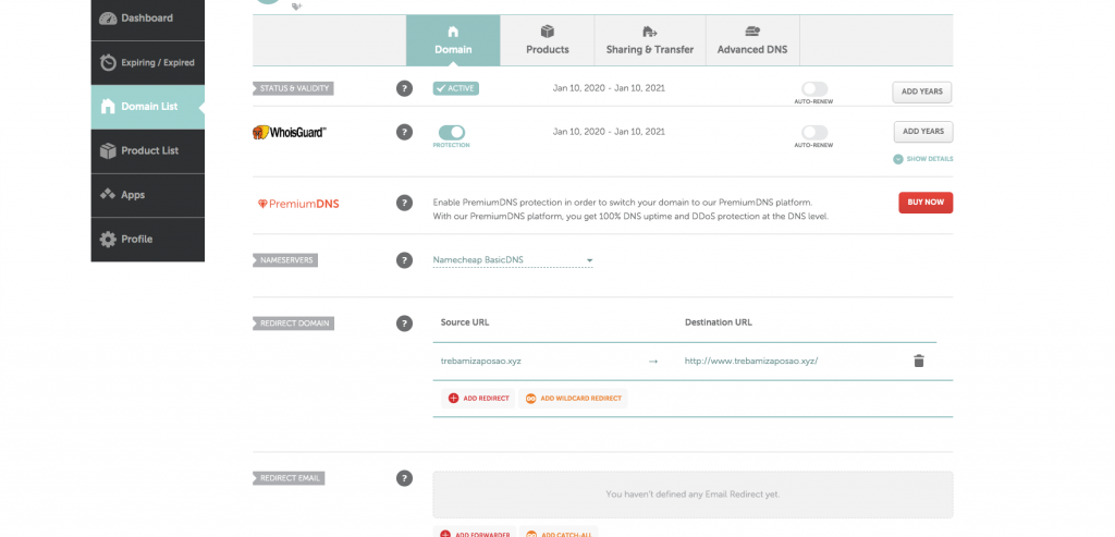 3. korak - Povezivanje web stranice sa domenom - NameCheap Dashboard / Nameservers / Promjena DNS-a - Slika 19