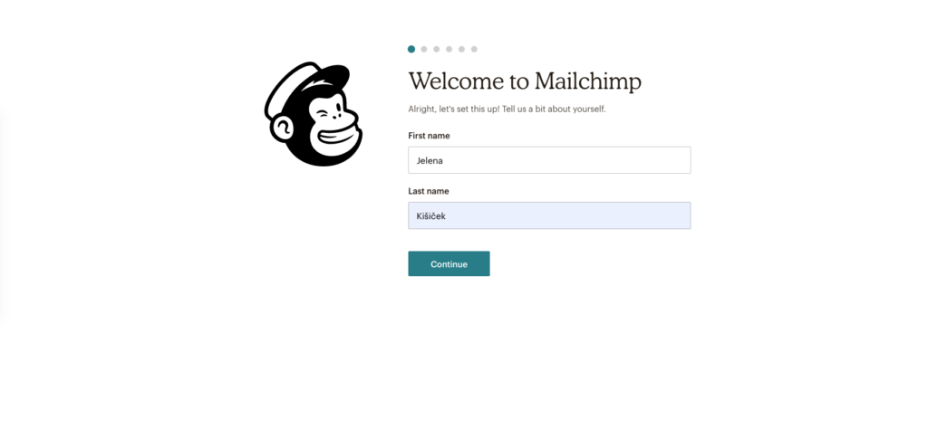 Kreiranje računa u MailChimp-u - Slika 6