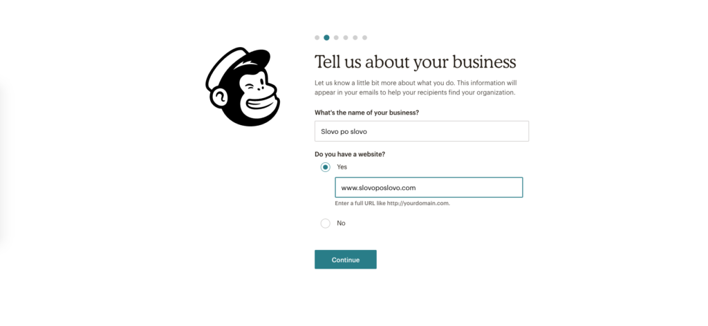 Kreiranje računa u MailChimp-u - Slika 7