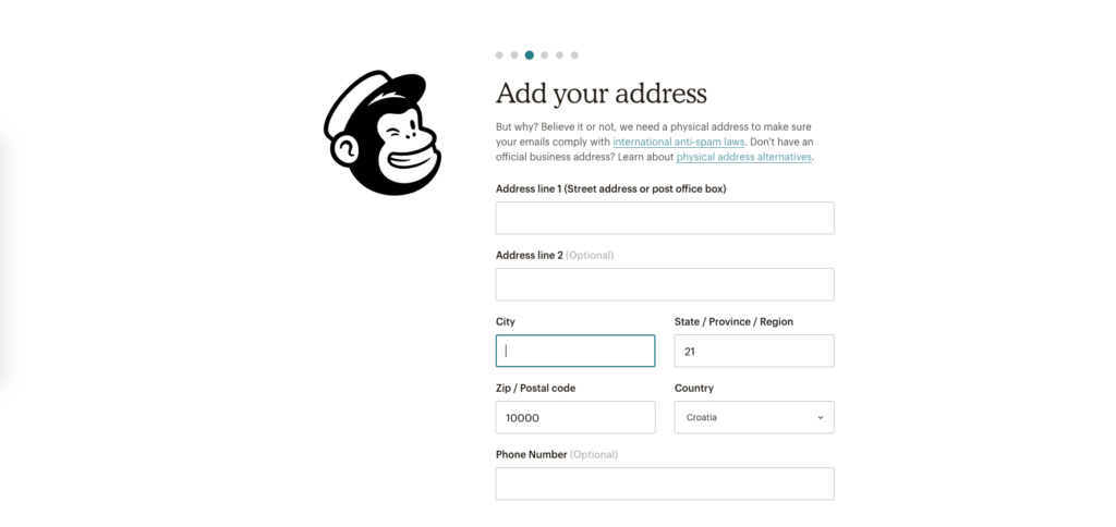 Kreiranje računa u MailChimp-u - Slika 8