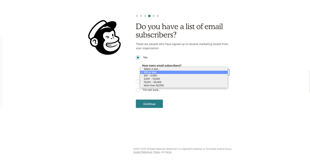 Kreiranje računa u MailChimp-u - Slika 10