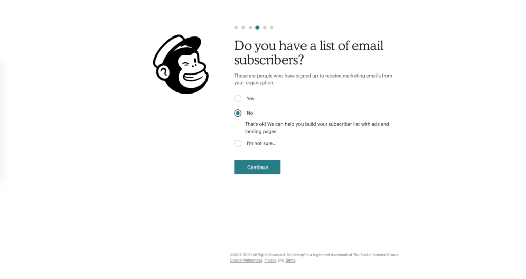 Kreiranje računa u MailChimp-u - Slika 9