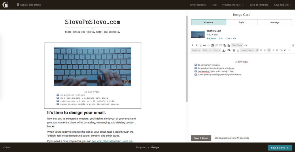Kreiranje newsletter predloška - Slika 46