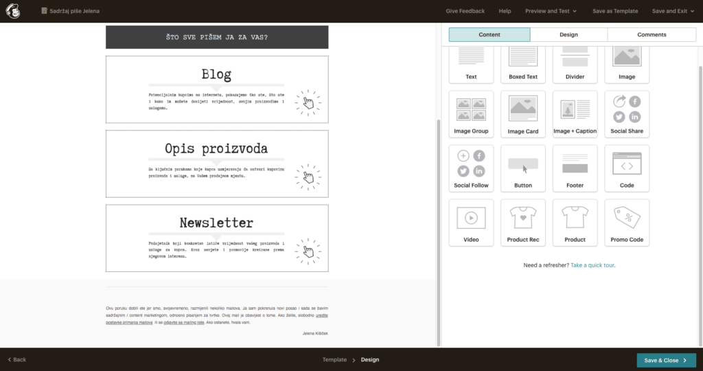Kreiranje newsletter predloška - Slika 50