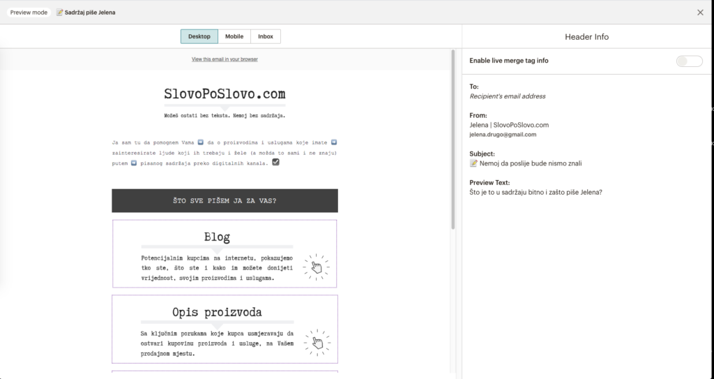 Kreiranje newsletter predloška - Slika 49